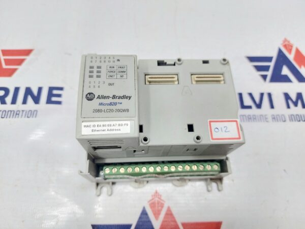 ALLEN BRADLEY MICRO820 CAT 2080-LC20-20QWB SER A ETHERNET I/P CONTROLLER