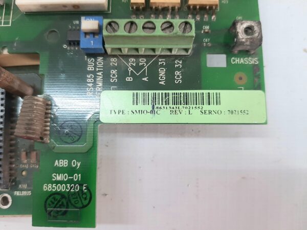 ABB SMIO-01C REV: L ACS510 SERIES CPU MOTHERBOARD 68500320 E