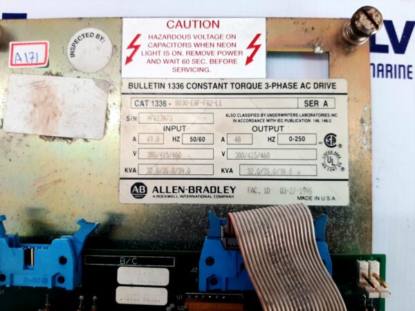 ALLEN BRADLEY BULLETIN 1336-B030-EAF-FA2-L1 SER. A CONTROL BOARD