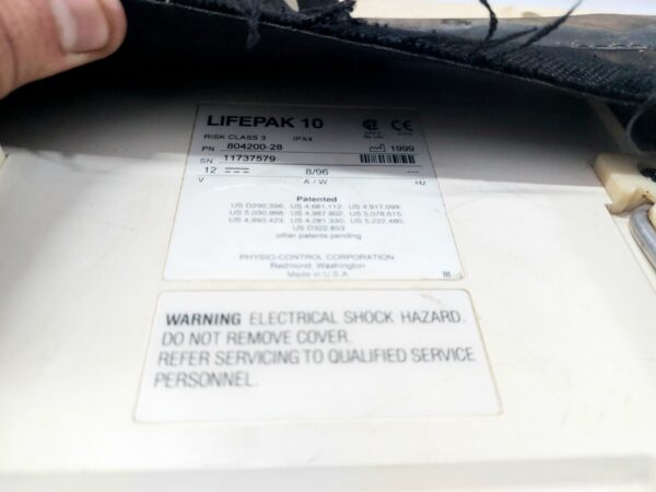 PHYSIOCONTROL LIFEPAK 10 CARDIAC MONITOR DEFBRILLATOR 804200-28