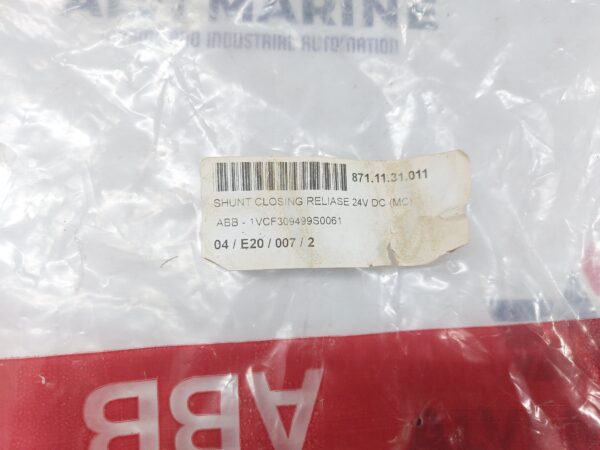 ABB 1VCF309499S0061 SHUNT CLOSING RELEASE 1VCF309499S0011 702224/80 L