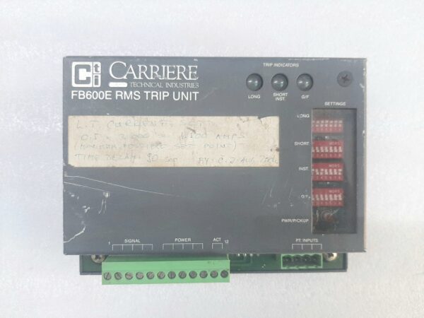 CARRIER TECHNICAL FB600E RMS TRIP UNIT