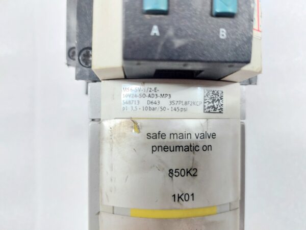 FESTO MS6-SV-1/2-E-10V24-SO-AD3-MP3 PNEUMATIC SAFE MAIN VALVE