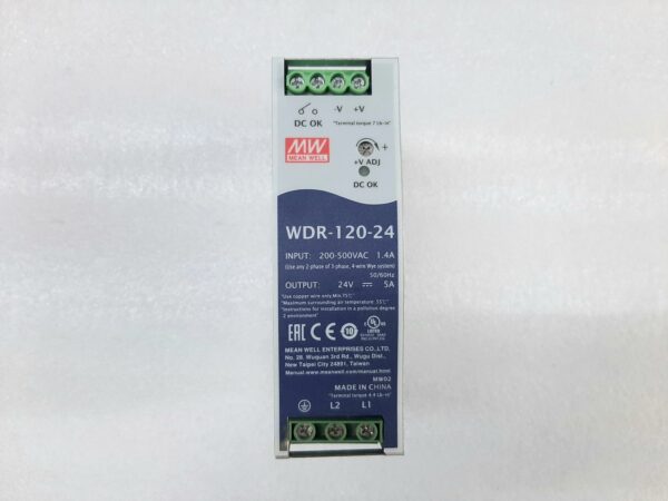 MEANWELL WDR-120-24 DIN RAIL DC POWER SUPPLY