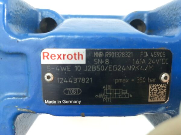 REXROTH R901328321 DIRECTIONAL SPOOL VALVE 5-4WE 10 J2B50/EG24N9K4/M