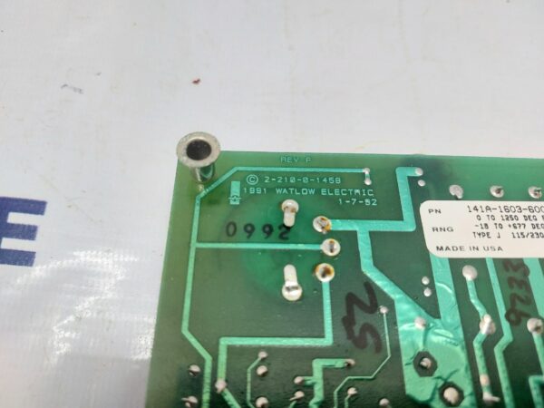 WATLOW 141A-1603-6000 TEMPERATURE LIMIT CONTROL BOARD