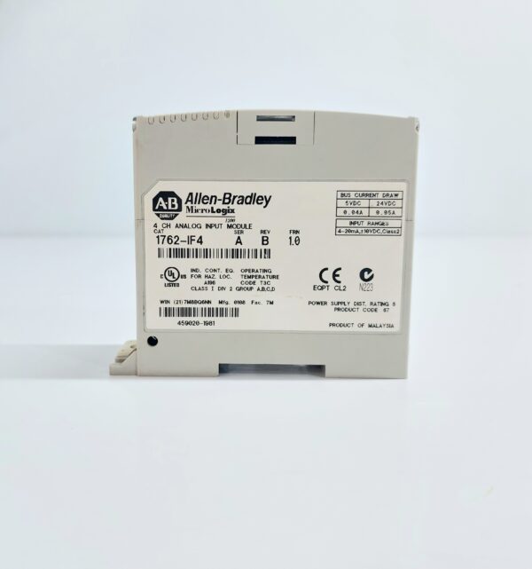 ALLEN-BRADLEY MICROLOGIX 1200 1762-IF4 4 CH ANALOG INPUT MODULE SER. A REV. B FRN: 1.0