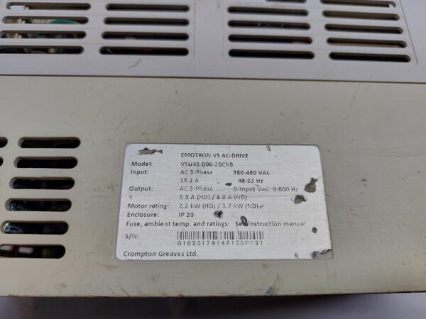 CROMPTON VSU48-006-20CNB EMOTRON VS AC-DRIVE - Image 7