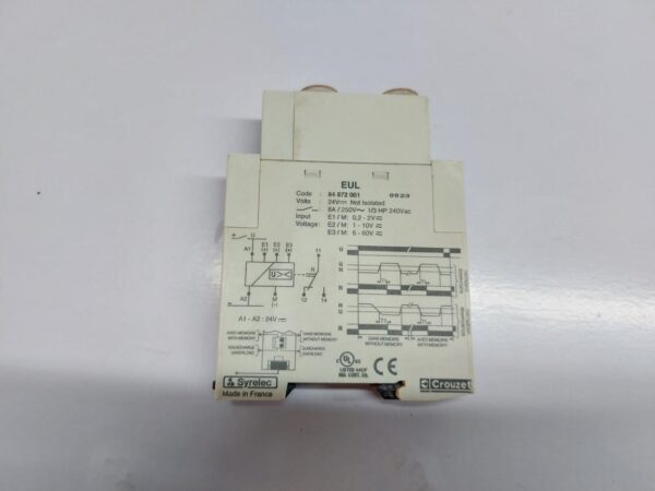 CROUZET EUL VOLTAGE CONTROL RELAY 84 872 001