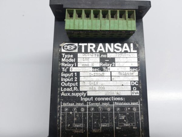 DEIF TRANSAL DCV-2TB PROTECTION RELAY CONTROLLER