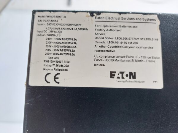 EATON 9130 PW9130I1000T-XL UNINTERRUPTIBLE POWER SUPPLY