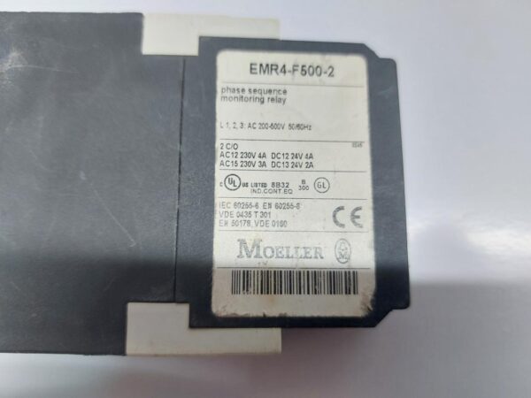 MOELLER EMR4-F500-2 PHASE SEQUENCE MONITORING RELAY