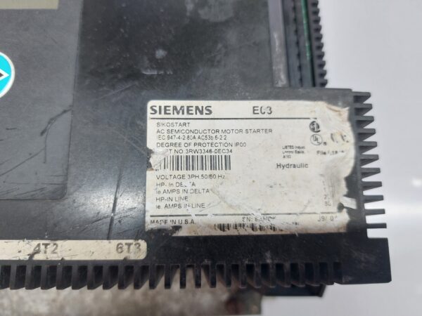 SIEMENS SIKOSTART 3RW3346-0EC34 AC SEMICONDUCTOR MOTOR STARTER