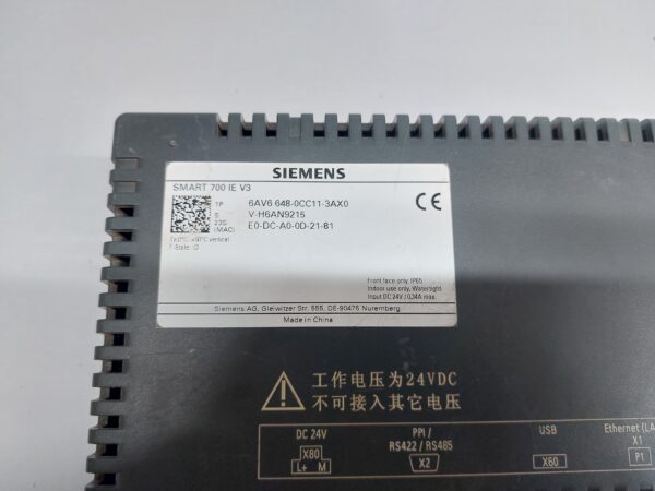 SIEMENS SMART 700IE 6AV6 648-0CC11-3AX0 HMI PANEL - Image 9