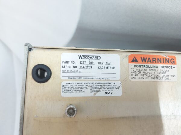 WOODWARD 8237-709 509 DIGITAL CONTROL SYSTEMWOODWARD 8237-709 509 DIGITAL CONTROL SYSTEM